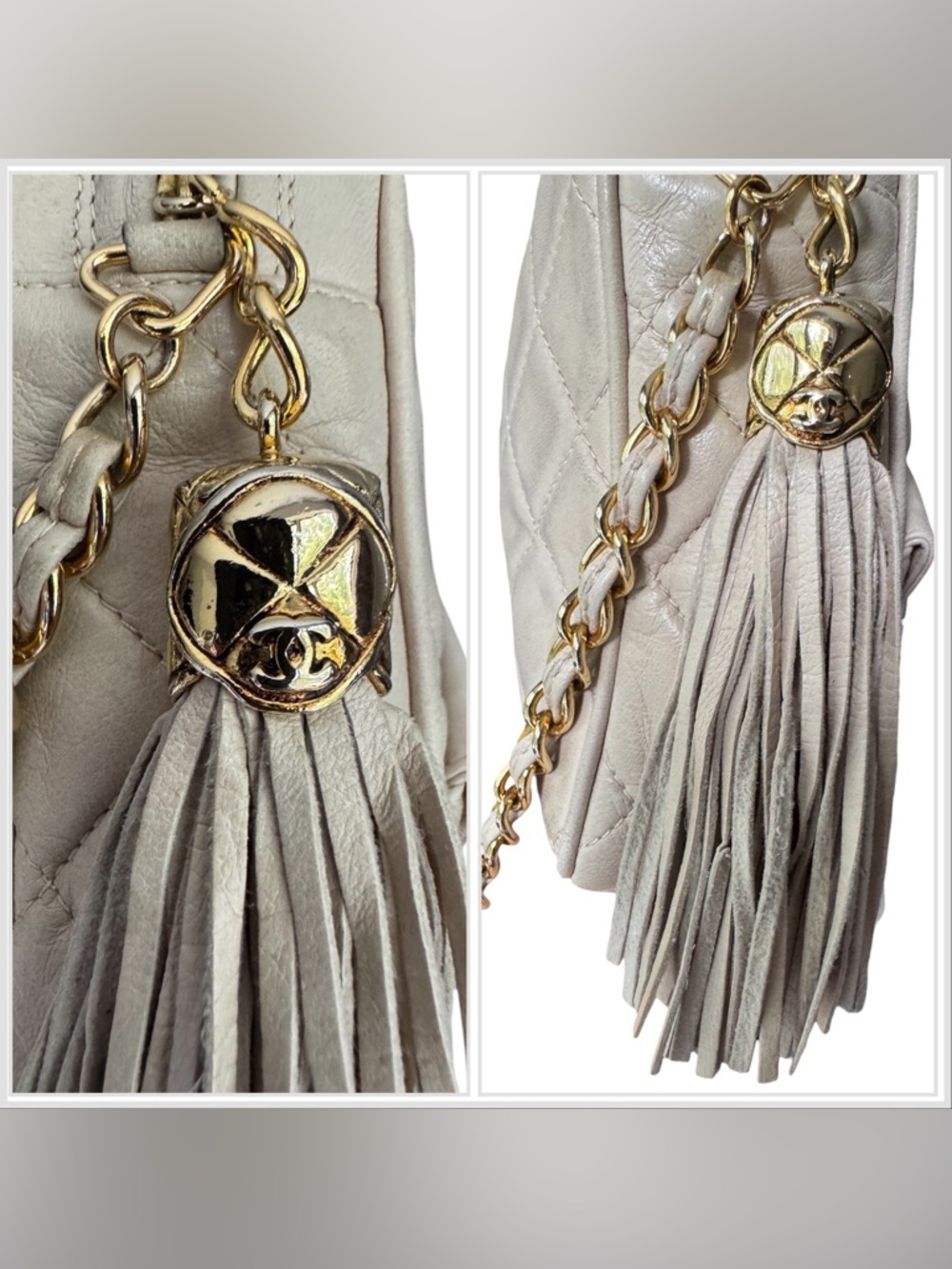 Chanel Vintage Cream Lambskin Camera Crossbody - Picture 9 of 17